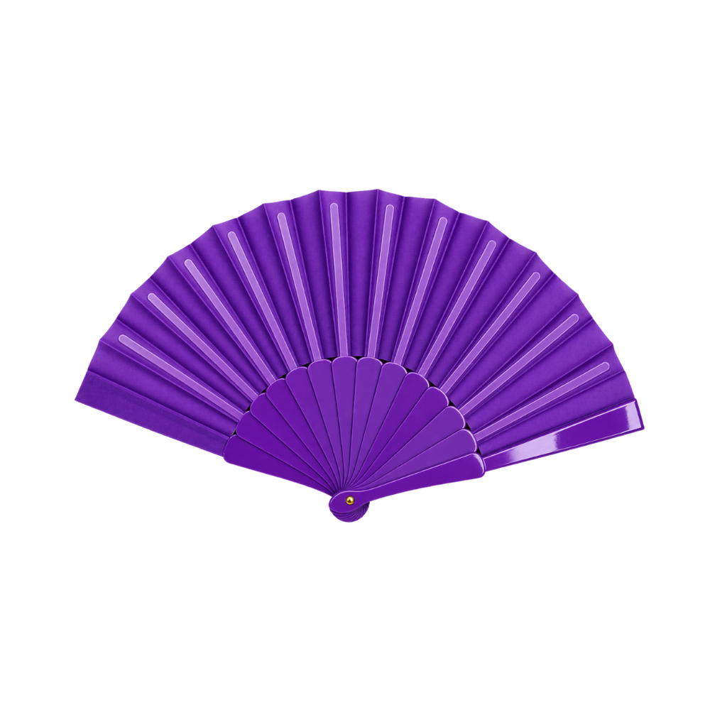 ABANICO, PLÁSTICO, MORADO, 42*23 cm, TRADICIONAL DE MANO