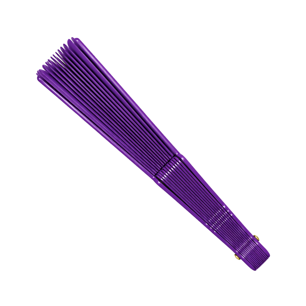 ABANICO, PLÁSTICO, MORADO, 42*23 cm, TRADICIONAL DE MANO