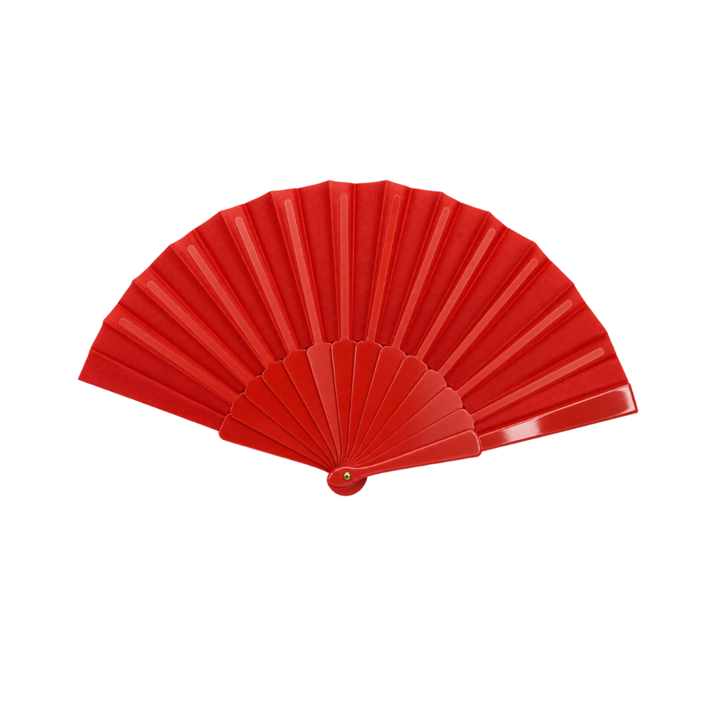 ABANICO, PLÁSTICO, ROJO, 42*23 cm, TRADICIONAL DE MANO