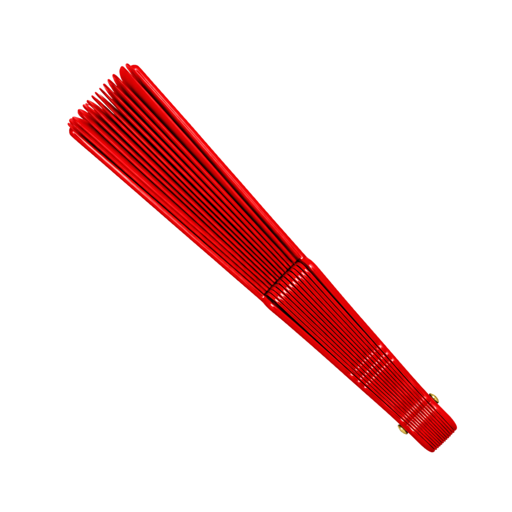 ABANICO, PLÁSTICO, ROJO, 42*23 cm, TRADICIONAL DE MANO