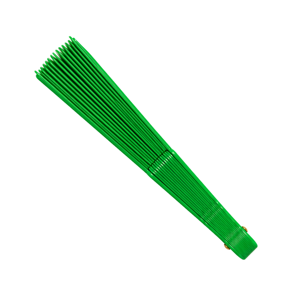 ABANICO, PLÁSTICO, VERDE, 42*23 cm, TRADICIONAL DE MANO