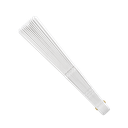 ABANICO, PLÁSTICO, BLANCO, 42*23 cm, TRADICIONAL DE MANO