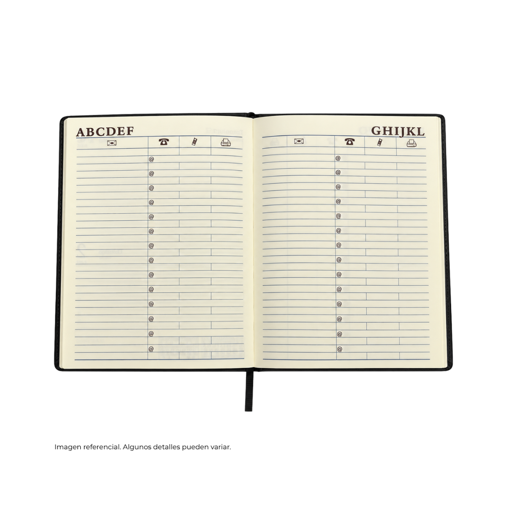 AGENDAS, PU, NEGRO, 16,8*23,5 cm, Ejecutiva Byside 2027  con orilla dorada