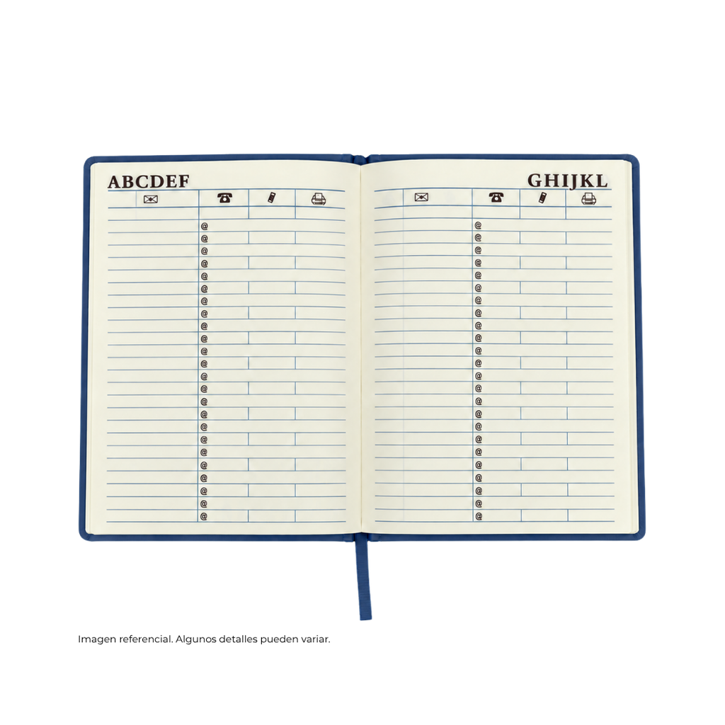 AGENDAS, PU, AZUL OSCURO, 16,8*23,5 cm, Ejecutiva Byside 2027 con orilla dorada