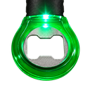 llaveros, plástico, verde, 8.4*4.5*1.2cm centimetros, con destapador y luz
