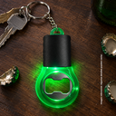 llaveros, plástico, verde, 8.4*4.5*1.2cm centimetros, con destapador y luz