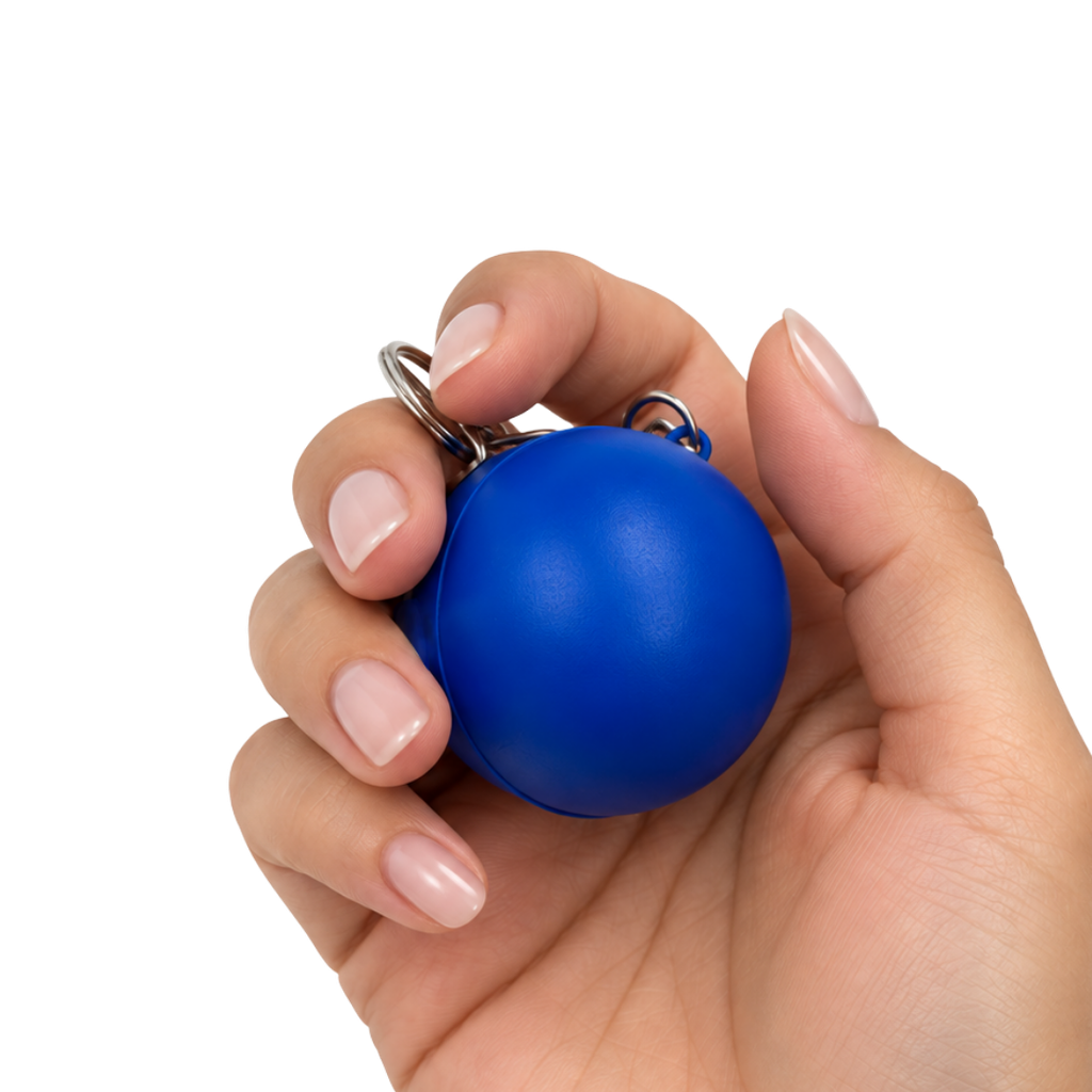 llaveros, poliuretano, azul, 4 centimetros, en forma de pelota