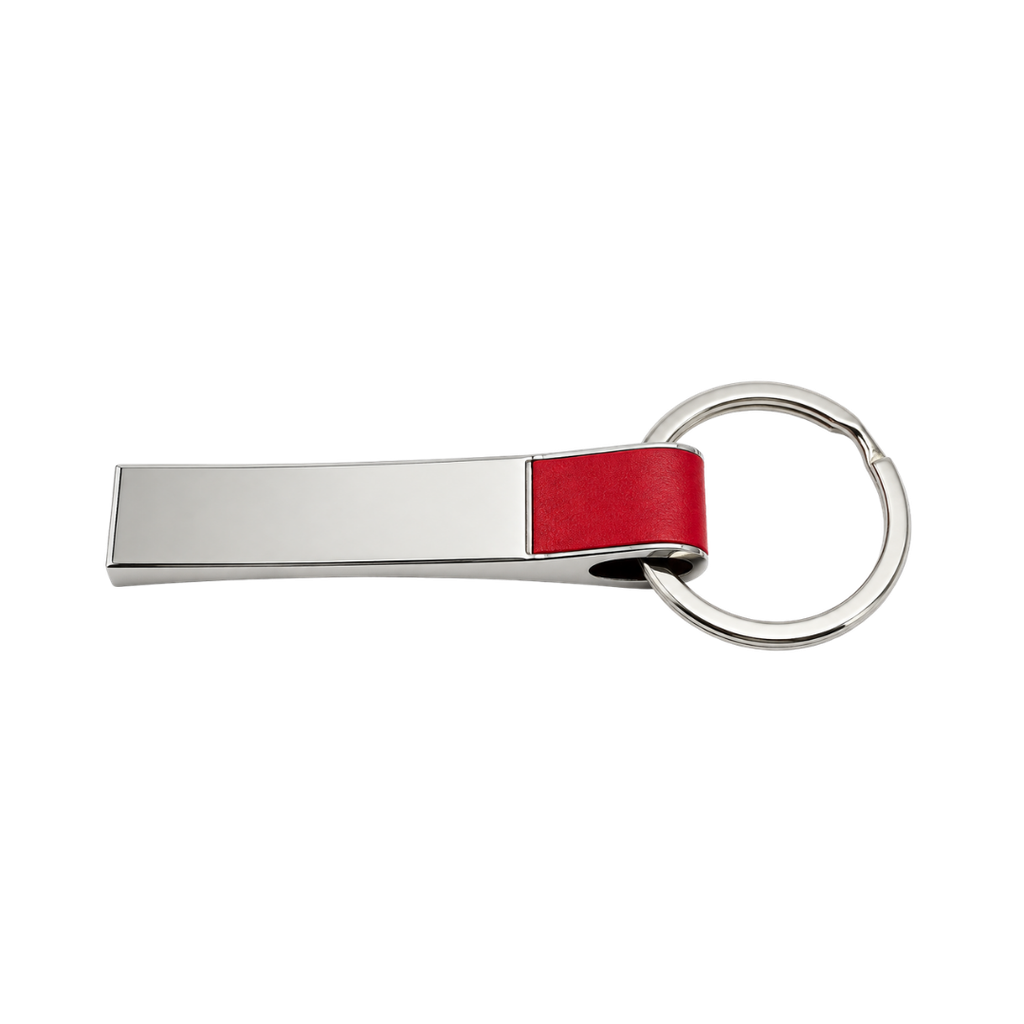 llaveros, aleación de metal, rojo, 1.4*6.4 centimetros, rectangular con cuerpo plateado