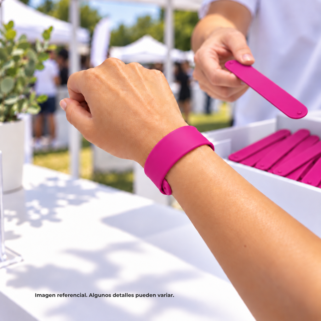 pulseras, silicón, rosado, 21.4*2.4 centimetros,