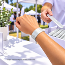 pulseras, plástico, blanco, 3.30 centimetros, retractil
