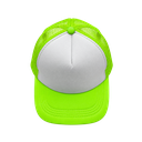 gorras para sublimar, cuerpo de malla, verde neon, cierre , plastico