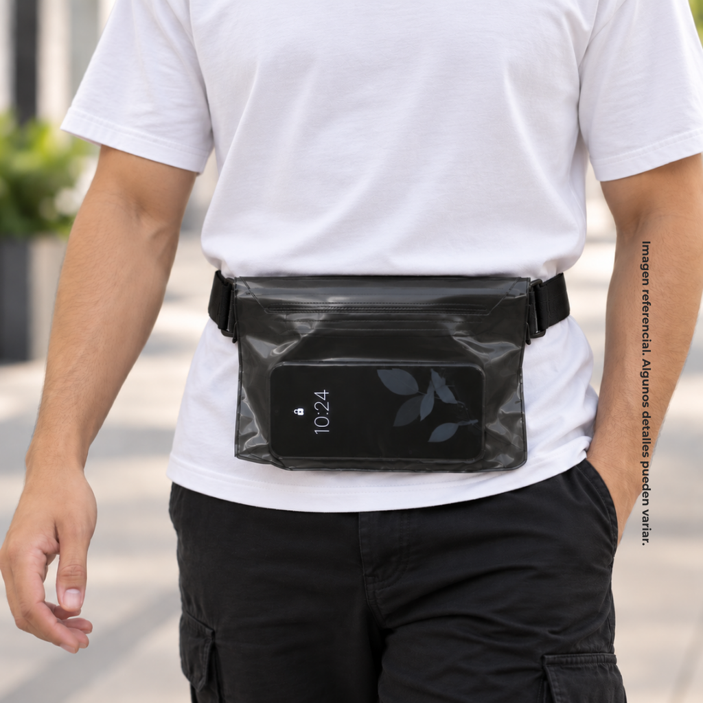 Bolsa, Pvc, Negro, 22*17 Centimetros, Impermable Portadocumentos
