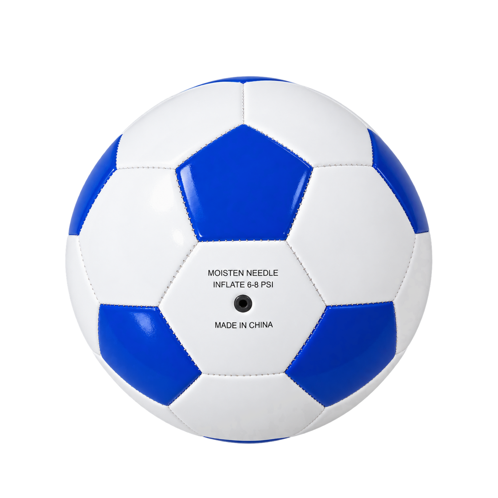 PELOTA, PVC, AZUL, 270 gr, No. 5 de 32 paneles base blanca circunferencia 680-700mm