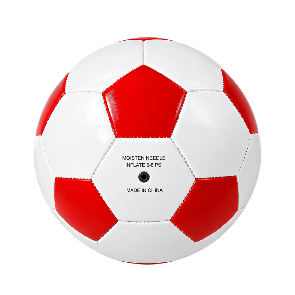 PELOTA, PVC, ROJO, 270 gr, No. 5 de 32 paneles base blanca circunferencia 680-700mm.