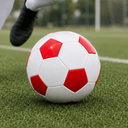PELOTA, PVC, ROJO, 270 gr, No. 5 de 32 paneles base blanca circunferencia 680-700mm.