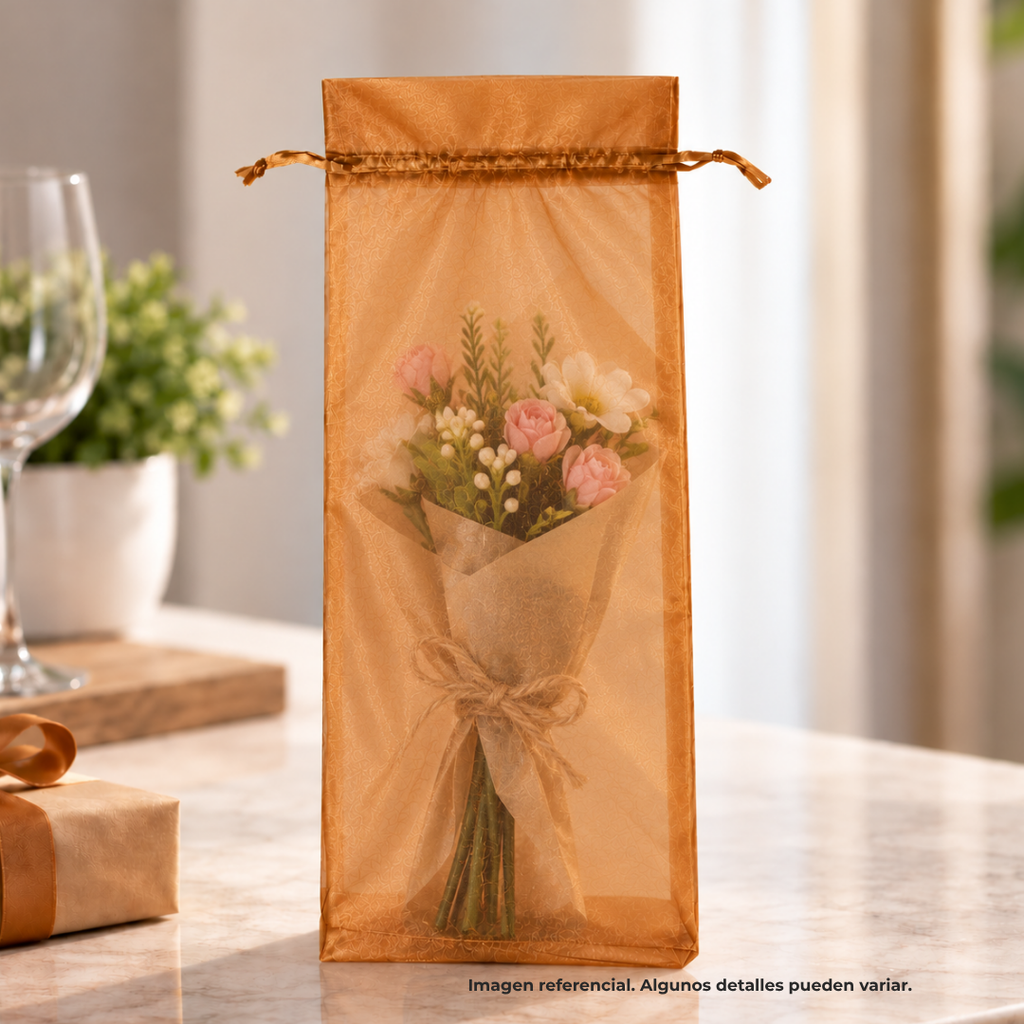 bolsa organza cafe