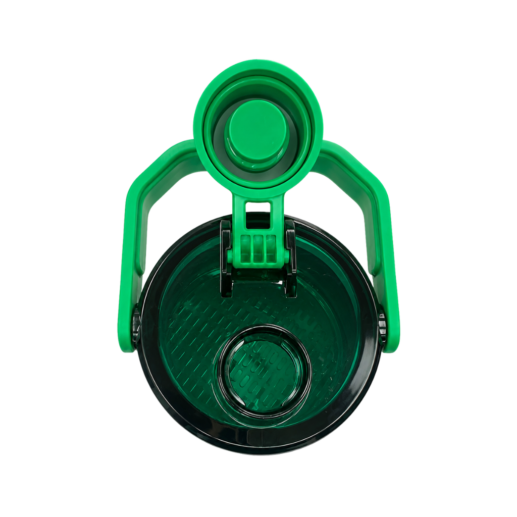 SHAKER, ACERO INOXIDABLE, VERDE, 600 ml, doble pared 26.3*7.4*6.4cm con compartimiento inferior para proteina, leche en polvo u otros y tapón tipo rosca