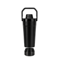 SHAKER, ACERO INOXIDABLE, NEGRO, 600 ml, doble pared 26.3*7.4*6.4cm con compartimiento inferior para proteina, leche en polvo u otros y tapón tipo rosca