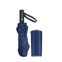 SET EJECUTIVO, ACERO INOXIDABLE, AZUL OSCURO, 600 ml, 2 pcs: vaso doble pared Quad y sombrilla automática
