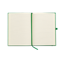 LIBRETA, CARTÓN, VERDE, 14,8 x 21 cm, con orilla de bambú y lapicero de acero inoxidable en caja negra de regalo