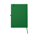 LIBRETA, CARTÓN, VERDE, 14,8 x 21 cm, con orilla de bambú y lapicero de acero inoxidable en caja negra de regalo