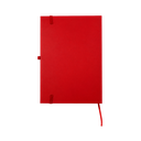 LIBRETA, CARTÓN, ROJO, 14,8 x 21 cm, con orilla de bambú y lapicero de acero inoxidable en caja negra de regalo