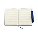 LIBRETA, PU, AZUL OSCURO, 14,8 x 21 cm, Dosier 80 hojas de 70 g. a líneas