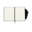 LIBRETA, PU, NEGRO, 14,8 x 21 cm, Dosier 80 hojas de 70 g. a líneas