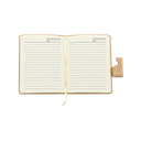 LIBRETA, PU, BEIGE, 14.3*21 cm, cierre magnético removible para posacelular,  hojas de líneas