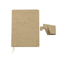LIBRETA, PU, BEIGE, 14.3*21 cm, cierre magnético removible para posacelular,  hojas de líneas