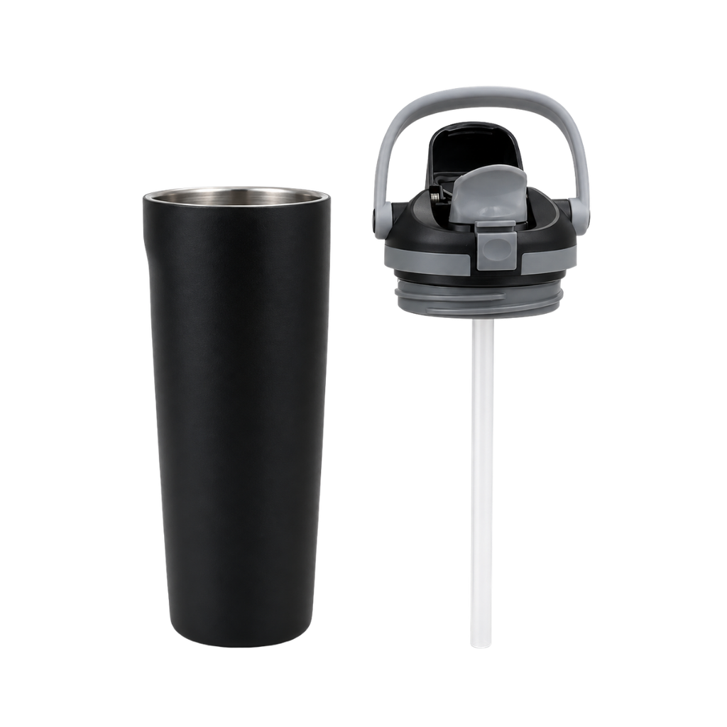 Termo, acero inoxidable, negro, 30 oz, Yawa de boquilla con tapa de seguridad