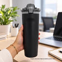 Termo, acero inoxidable, negro, 30 oz, Yawa de boquilla con tapa de seguridad