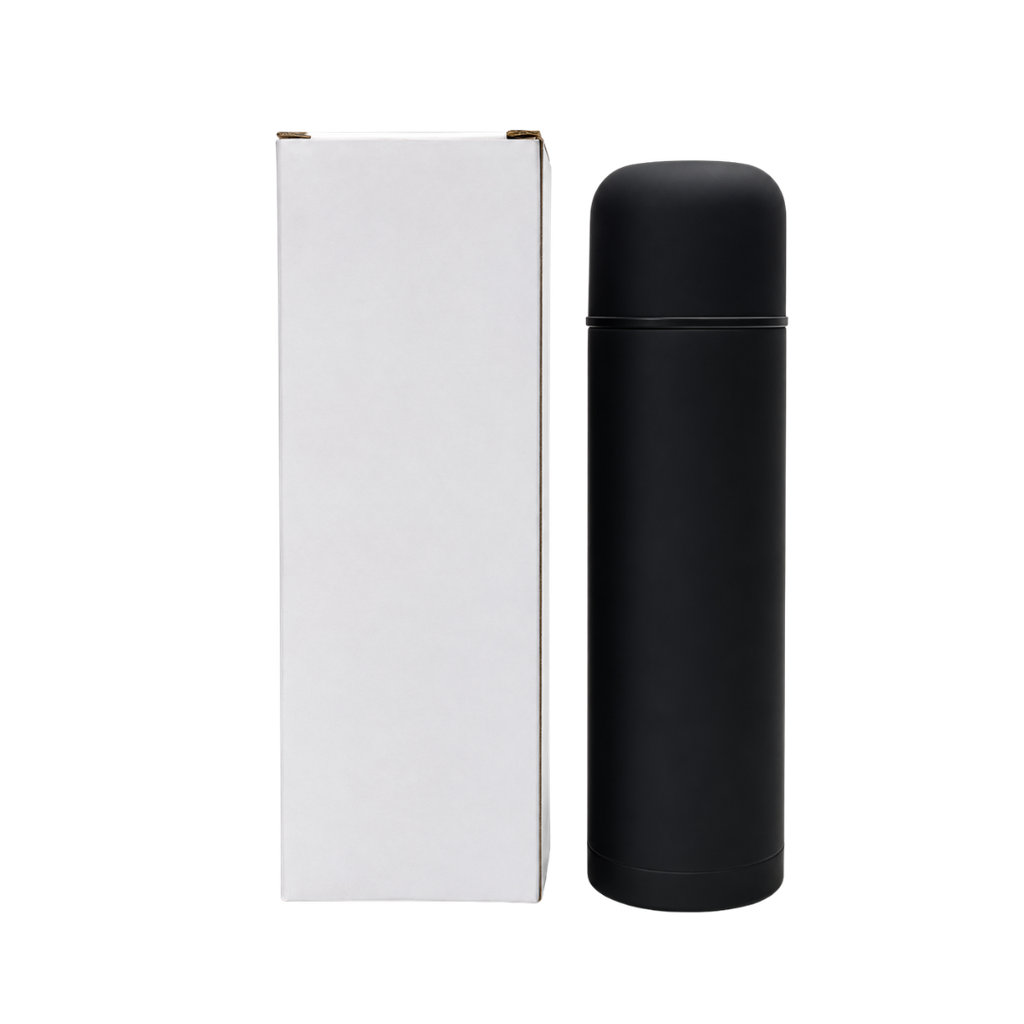 Termo acero inoxidable negro mate 470 ml bala doble pared