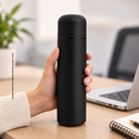 Termo acero inoxidable negro mate 470 ml bala doble pared