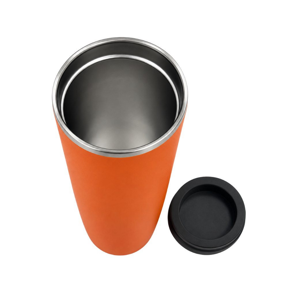 Termo, acero inoxidable, Anaranjado, 550ml, Sutra doble pared con anillo magnético para celular