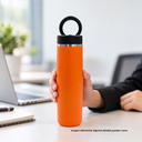 Termo, acero inoxidable, Anaranjado, 550ml, Sutra doble pared con anillo magnético para celular