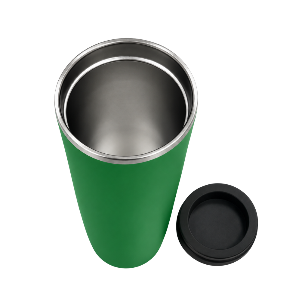 Termo, acero inoxidable, verde, 550ml, Sutra doble pared con anillo magnético para celular