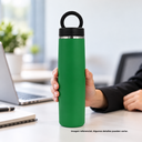 Termo, acero inoxidable, verde, 550ml, Sutra doble pared con anillo magnético para celular