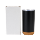 vaso, acero inoxidable, negro mate, 400 ml doble pared , con base de corcho