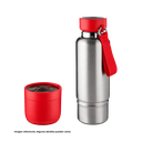 Termo acero inoxidable rojo 500 ml Warrior con pastillero cinta y taza base plástica