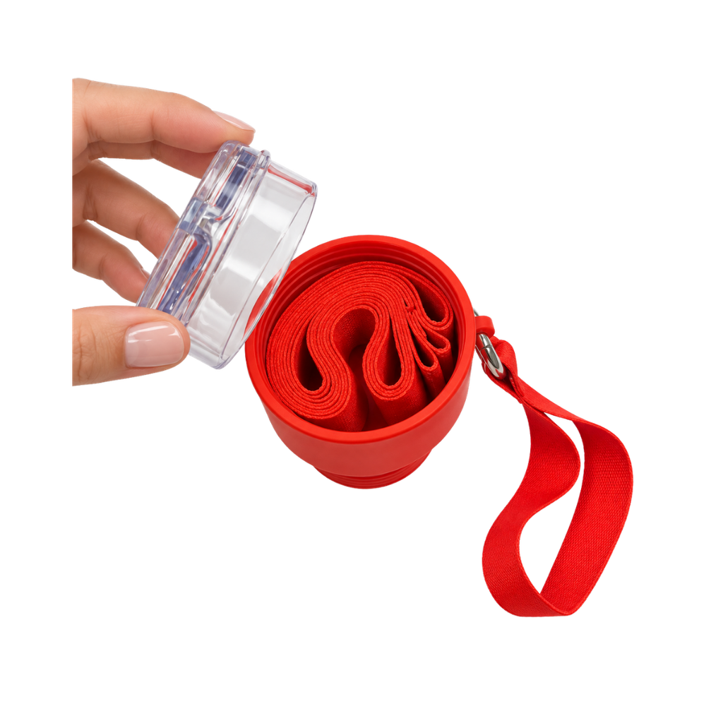 Termo acero inoxidable rojo 500 ml Warrior con pastillero cinta y taza base plástica