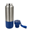 Termo acero inoxidable azul oscuro 500 ml Warrior con pastillero cinta y taza base plástica