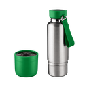 Termo acero inoxidable verde 500 ml Warrior con pastillero cinta y taza base plástica