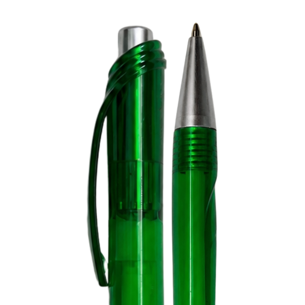lapiceros, plástico, verde, 14 centimetros, cristal,
