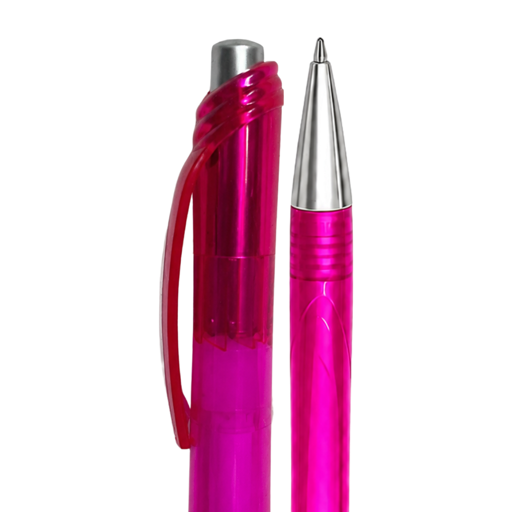 lapiceros, plástico, fucsia, 14 centimetros, cristal,