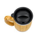 Taza Acero Inoxidable Natural 450 Ml Jar Doble Pared Exterior De Bambú