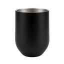 vaso acero inoxidable negro mate 12 oz termico vinero con tapadera plastica