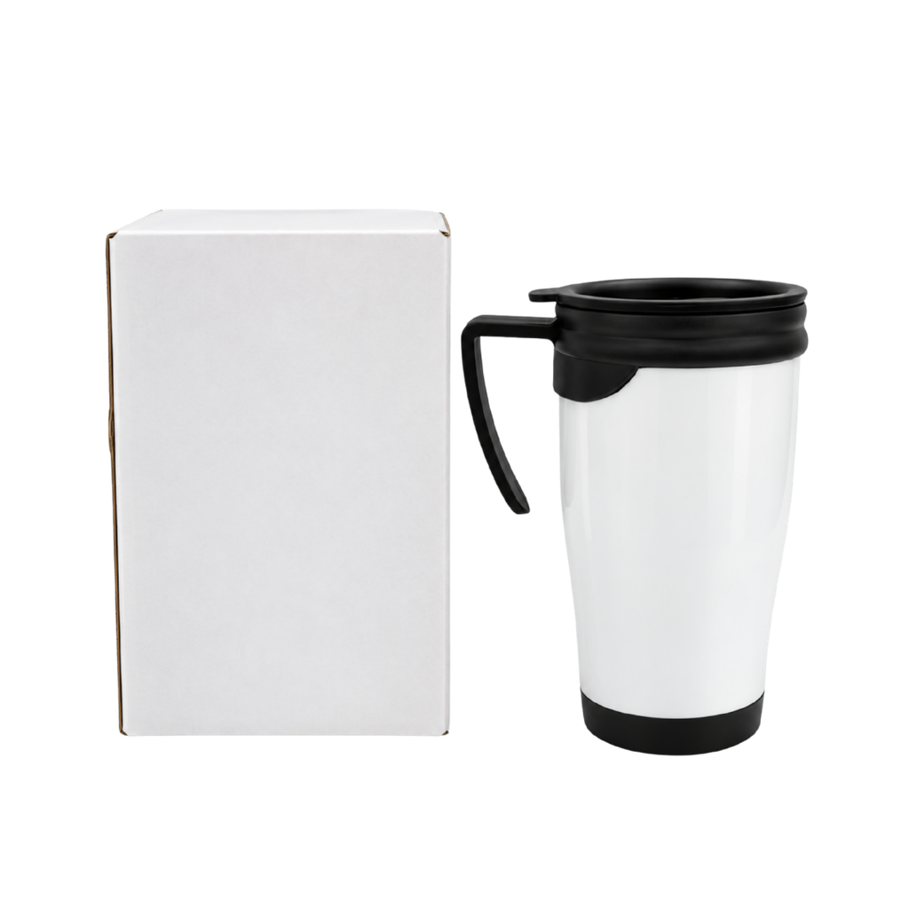 Taza, Acero Inoxidable, Blanco Mate, 450 Ml Dull Con , Interior Plastico 