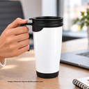 Taza, Acero Inoxidable, Blanco Mate, 450 Ml Dull Con , Interior Plastico 