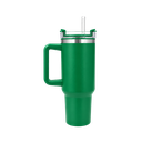 Taza, Acero Inoxidable, verde mate, 40 oz, Bold doble pared con pajilla